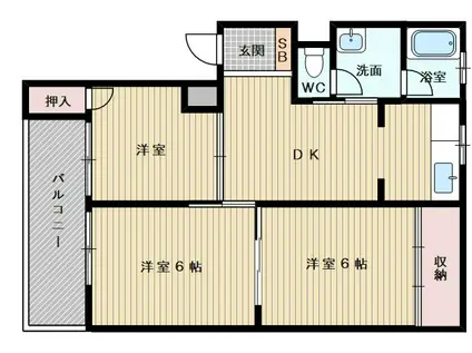 ビスタ相川(3DK/4階)の間取り写真