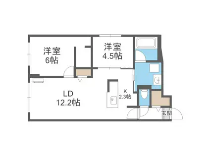 SORANO麻生(2LDK/4階)の間取り写真