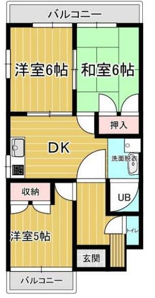 第2双葉マンション(3LDK/4階)の間取り写真