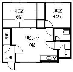 平良マンション(2DK/1階)の間取り写真