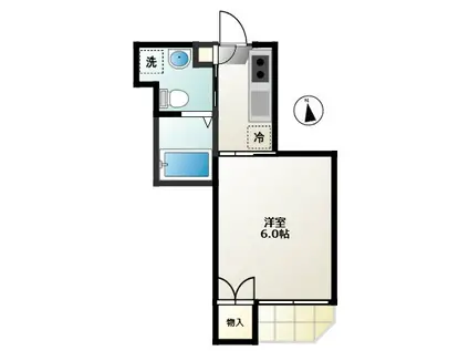 ブラウンコートII(1K/1階)の間取り写真