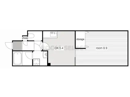 堀清ビル(1DK/5階)の間取り写真