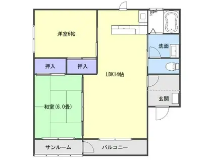 クォリティパークE(2LDK/1階)の間取り写真