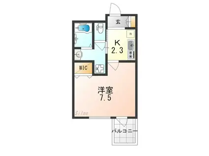 ウェルスクエア京都西陣ウエスト(1K/3階)の間取り写真