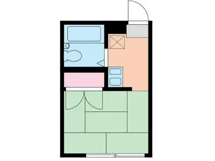 田中荘Ⅱ(1K/2階)の間取り写真