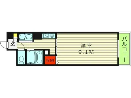 ラ・ルミエール(1K/5階)の間取り写真