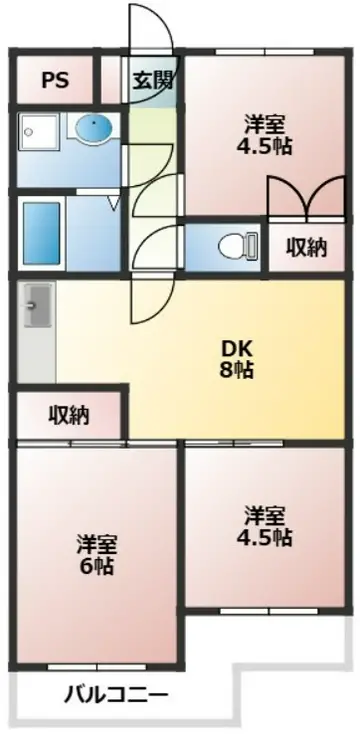 セザール春日部 2階階 間取り