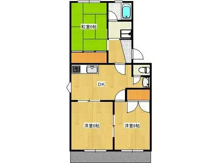 グランドパレス(3DK/2階)の間取り写真