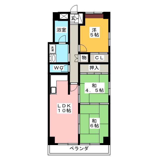 グランコート21(3LDK/5階)の間取り写真