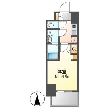 S-RESIDENCE尾頭橋BEAUTE(1K/2階)の間取り写真