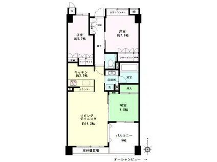 アデニウム湯河原(3LDK/8階)の間取り写真