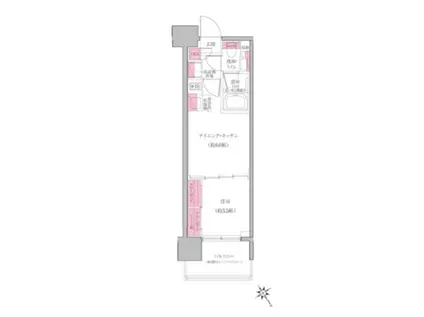 レジディア門前仲町プレイス(1DK/4階)の間取り写真