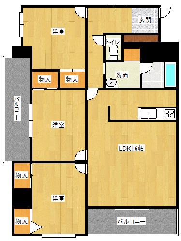 CENTER CITY5(3LDK/5階)の間取り写真