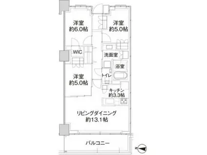 パークホームズ亀有ガーデンズコート(3LDK/5階)の間取り写真