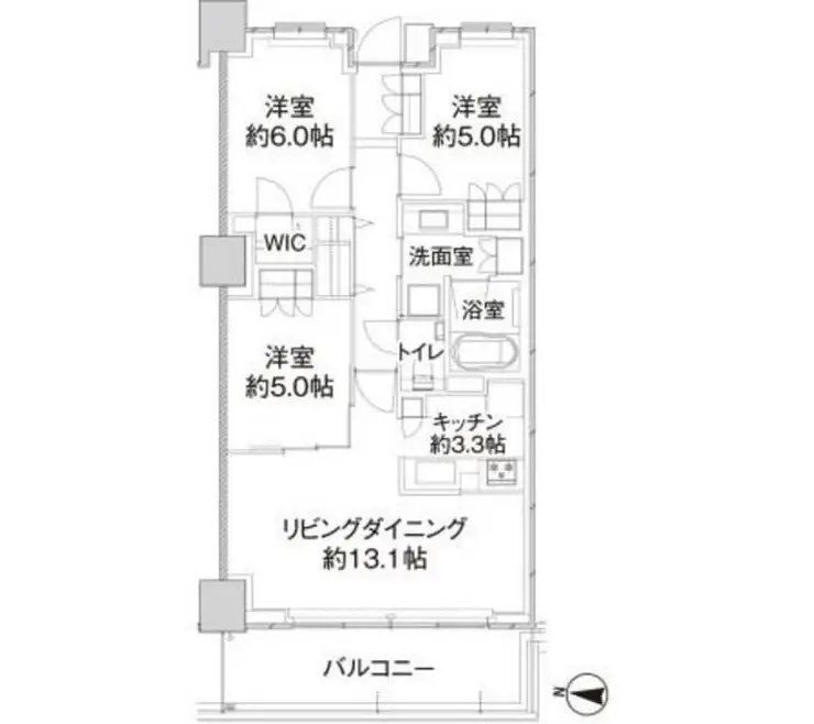 パークホームズ亀有ガーデンズコート 5階階 間取り