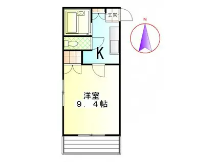 エスポアール中井(1K/1階)の間取り写真