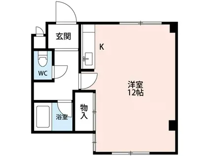 小林第2ハイツ(ワンルーム/1階)の間取り写真