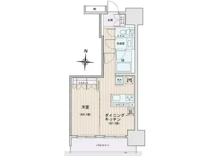 エスティメゾン錦糸町II(1LDK/12階)の間取り写真