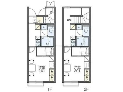 レオパレスくおれ(1K/1階)の間取り写真