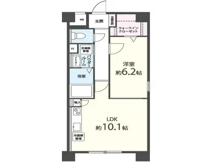 M.Rレジデンス博多(1LDK/3階)の間取り写真