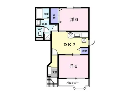 パルデメール(2DK/1階)の間取り写真