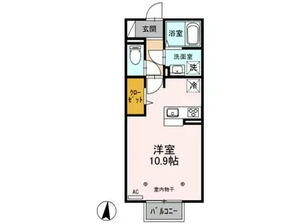 グラン・トルチェ(ワンルーム/2階)の間取り写真