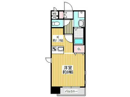 プレサンス新栄デコール(ワンルーム/11階)の間取り写真