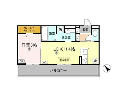 サンセール問屋町II(1LDK/2階)の間取り写真