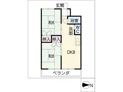 清風マンション(2DK/3階)の間取り写真