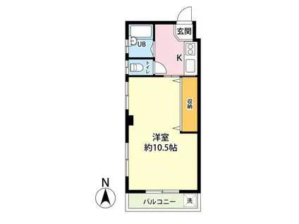 クレアール厚木(1K/2階)の間取り写真