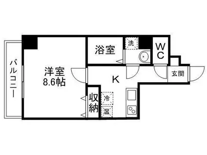 STUDIO原町(1K/6階)の間取り写真