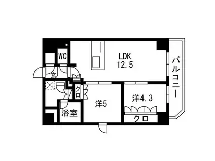TRADIS両国III(2LDK/5階)の間取り写真