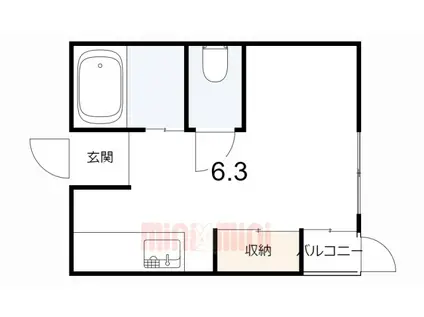 東門エースタウンビル(ワンルーム/3階)の間取り写真