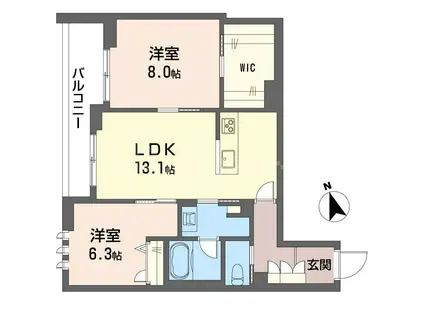 ラピス ラズリ(2LDK/2階)の間取り写真