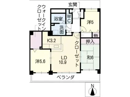 アルピナ(3LDK/1階)の間取り写真