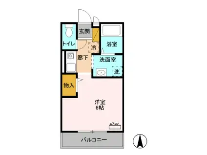 グレース(ワンルーム/2階)の間取り写真