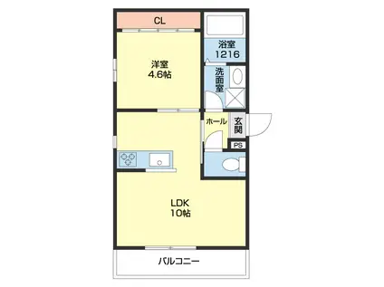  紀三井寺共同(1LDK/1階)の間取り写真