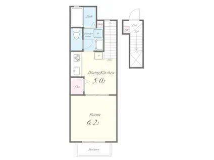 フォレストコートII(1K/2階)の間取り写真