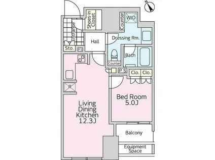 パークコート神宮前(1LDK/2階)の間取り写真