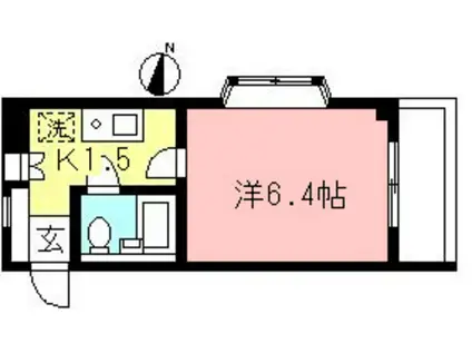 プレジール調布III(1K/2階)の間取り写真