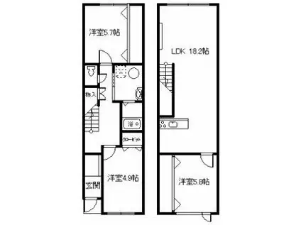 GIMLET(3LDK/1階)の間取り写真