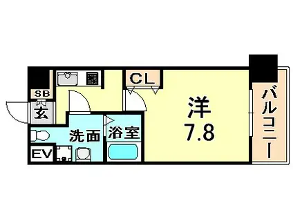 レジュールアッシュ尼崎駅前(1K/5階)の間取り写真