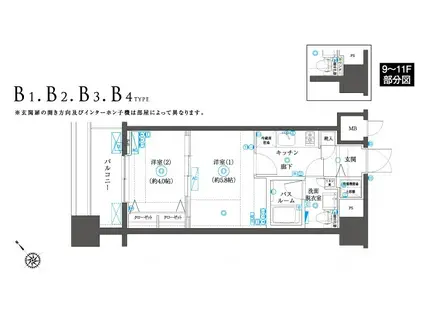 ズームヨコハマスクエア(2K/8階)の間取り写真