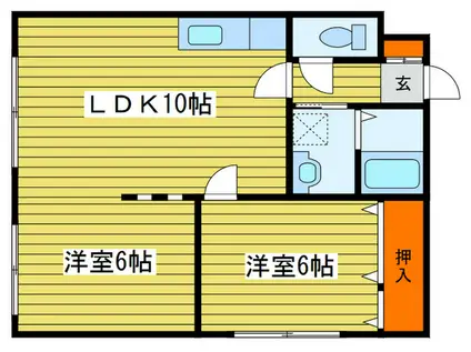 リブ197(2LDK/2階)の間取り写真