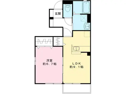 プルミエール野澤G(1LDK/1階)の間取り写真