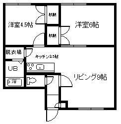 シャルム赤塚川端(2LDK/2階)の間取り写真