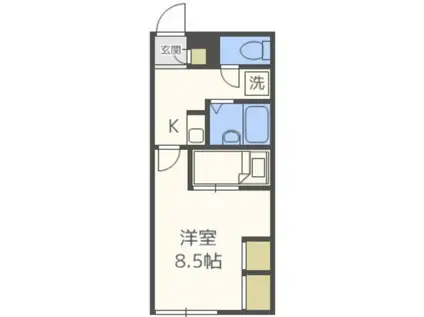 ラフォーレII(1K/2階)の間取り写真