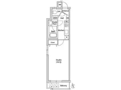 カーサスプレンディッド代官山 1階(1K/1階)の間取り写真