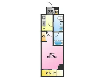 アルコバレーノ武蔵小杉(1K/3階)の間取り写真