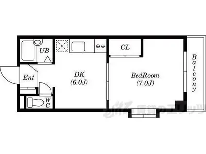 きむらマンション(1DK/2階)の間取り写真